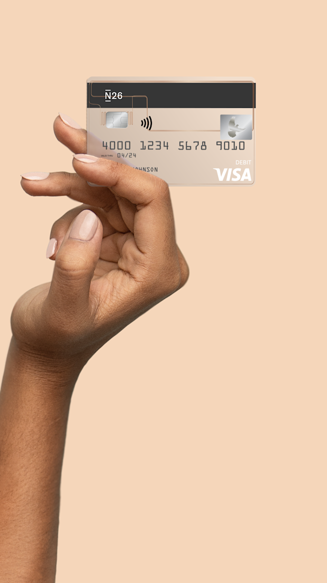 Visa Card + Hand Mobile Header Wheat (US).
