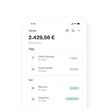 N26 You - Funzione di cronologia nell’app.