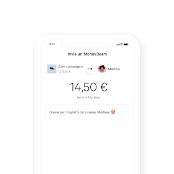 N26 - Esempio di transazione MoneyBeam dal conto corrente.