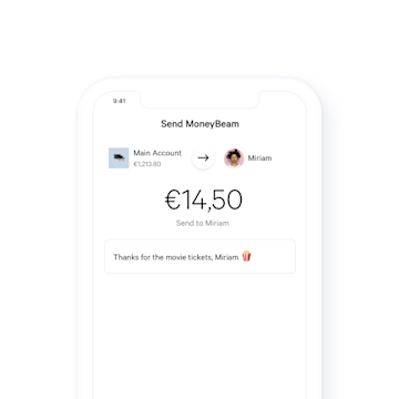N26 Bank Account Moneybeam example transaction.