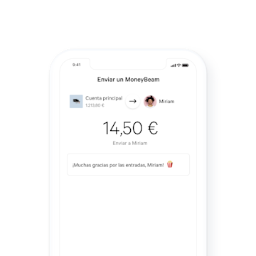 N26 - Cuenta bancaria - Ejemplo de una transacción con MoneyBeam.