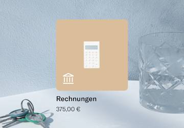 Space-Icon mit Taschenrechner, das für Rechnungen genutzt wird.
