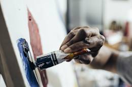 Hand painting on canvas.