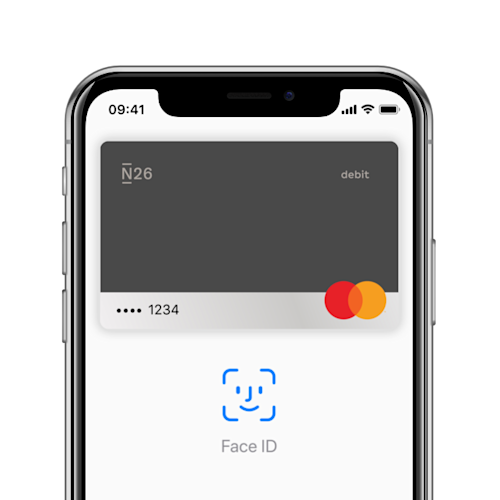 iPhone X mit darauf geöffnetem Apple Pay.