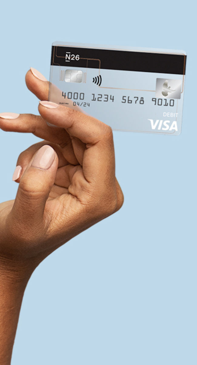 N26 standard transparent Visa card.
