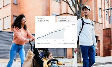 Das Bild zeigt das neue N26 Statistik-Feature mit Ausgaben und Einnahmen.