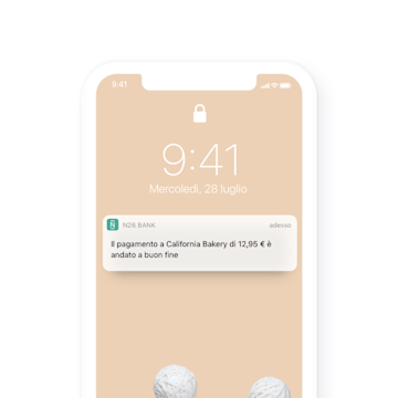 N26 - Notifiche dei pagamenti in tempo reale dal conto corrente.