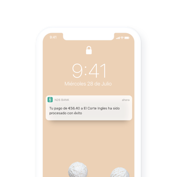 N26 - Metal - Notificación en tiempo real sobre un pago.