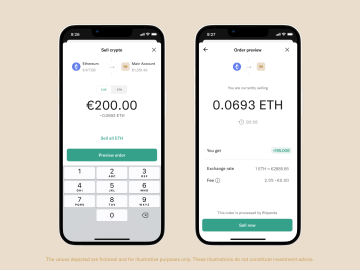 N26 app displaying  How to sell cryptocurrency with N26.