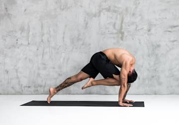 Man doing yoga.