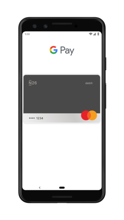 N26 Mastercard now works with Google Pay.