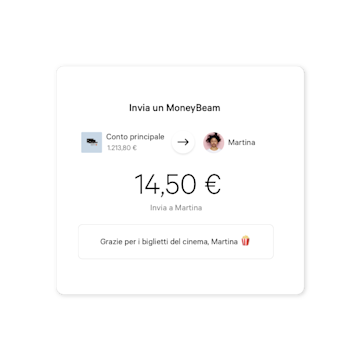 Customer sends 14.50 Euro via N26 MoneyBeam.