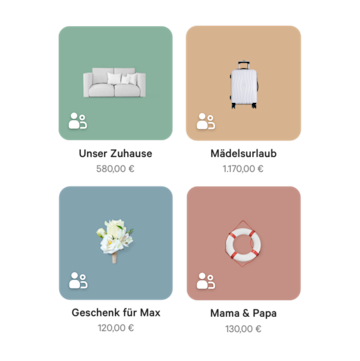 Ein Screenshot des N26 Spaces-Bildschirms auf der N26-App.