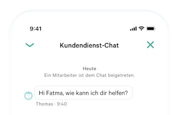 N26 Girokonto Kundenservice-Chat in der App.