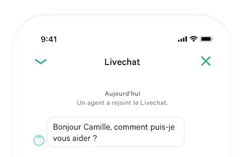 N26 Compte bancaire, chat dans l’appli avec le Service client.