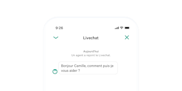 N26 Compte bancaire, chat dans l’appli avec le Service client.