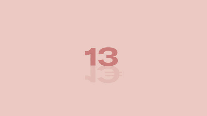 Numero 13 dove il 3 è il simbolo dell'Euro.