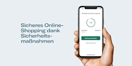 Hand hält Smartphone mit PSD2 Zahlungsbestätigungsbildschirm angezeigt.