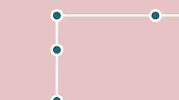 Connected teal dots on pink background.
