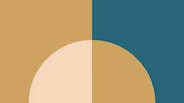 Semicircle illustration, petrol and wheat.
