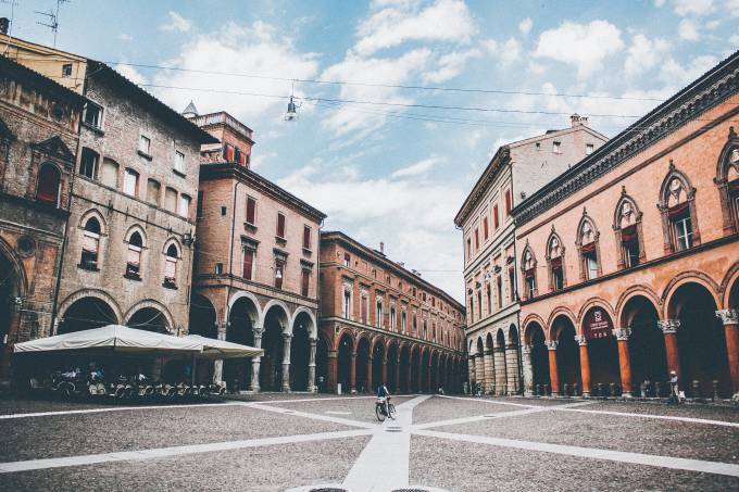 A square in Bologna near the university.