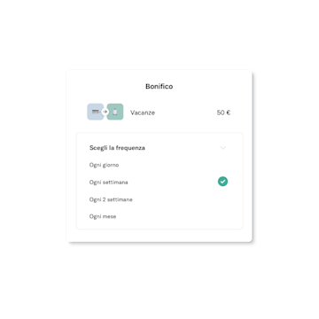 Schermata dell'interfaccia utente del bonifico bancario sull'app N26.