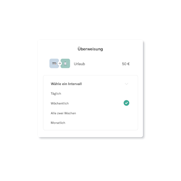Screenshot der Benutzeroberfläche für Banküberweisungen in der N26-App.