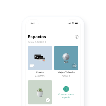 N26 - You - Vista general de Espacios en la app.
