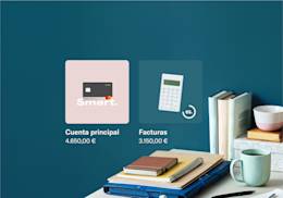 Imagen de dos subcuenta N26 muestra la "cuenta principal" y "Impuestos" espacios de dinero del presupuesto.