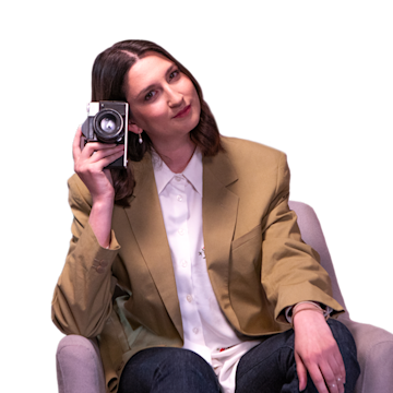 A young woman with a camera.