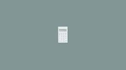 Calculator against olive green background.