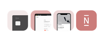 Bild vier Bilder von N26 Funktionen zeigen.