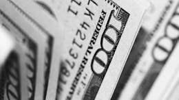 Hundred dollar bills up-close.