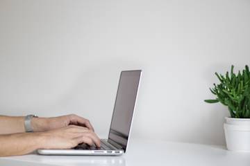 Computer on a desk.
