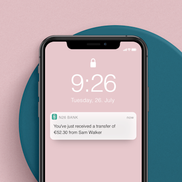 Instant payment notification on a smart phone.