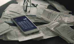 Calculator on receipts.