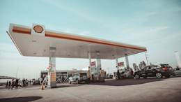 Gas station with cars.