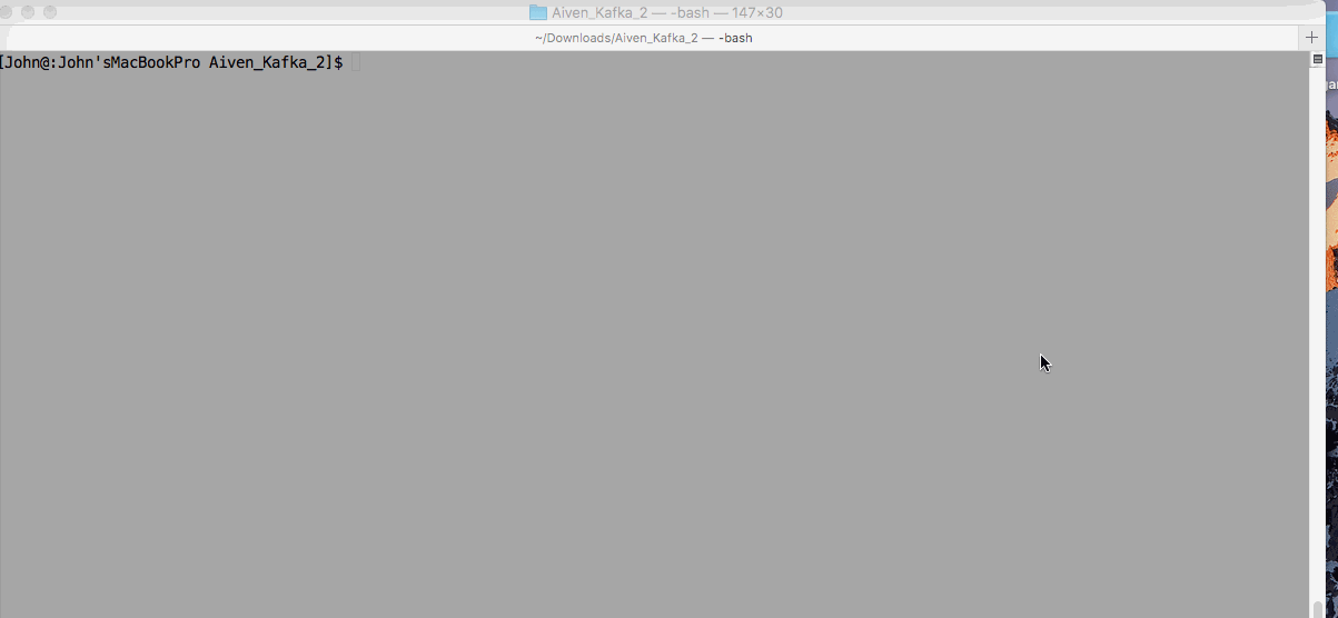 gif of setting up aiven kafka through the aiven command line