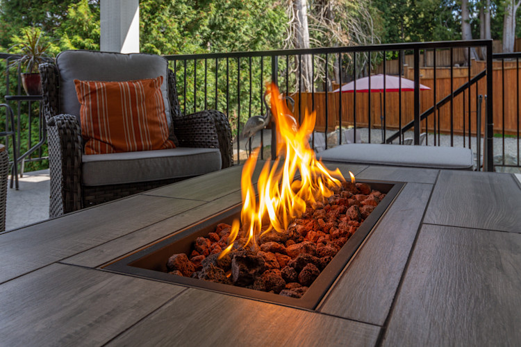 Fire pit coffee table
