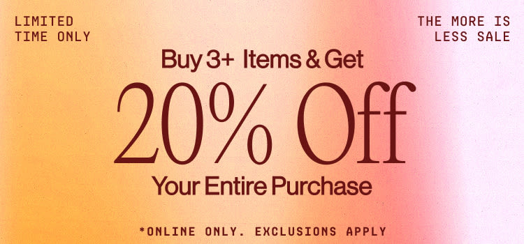 Buy 3 Items and Get 20% Off (10/24-7)