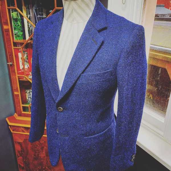 navy blue harris tweed jacket