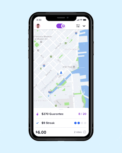 Earnings guarantee animation in app