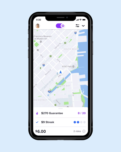 Earnings guarantee animation in app