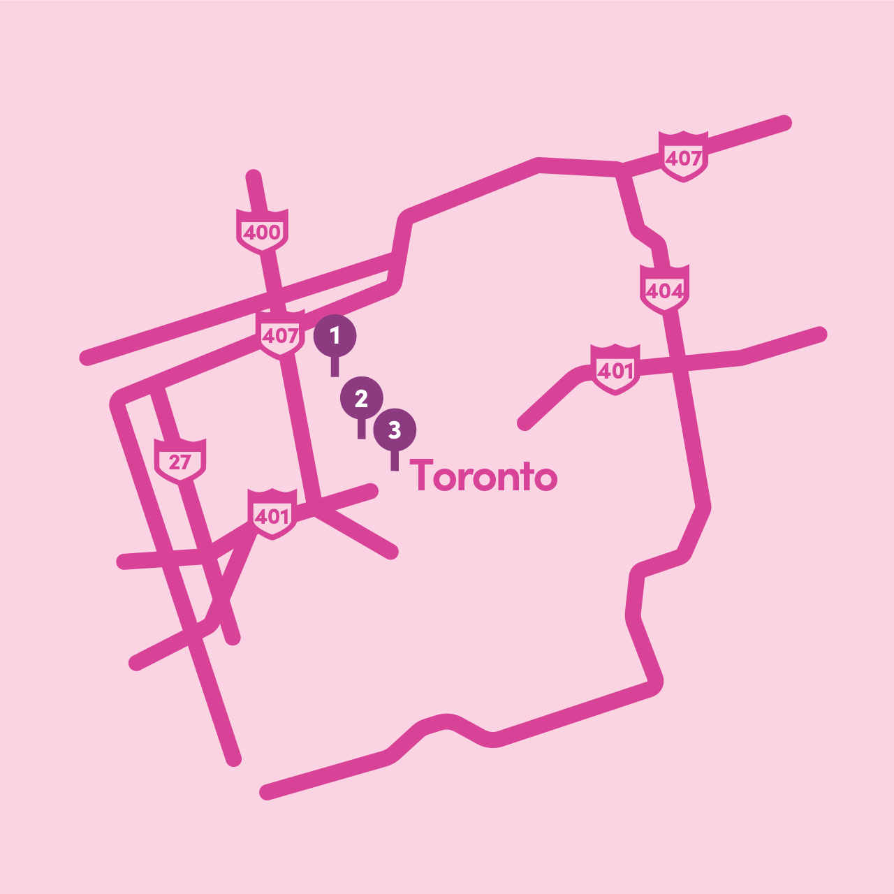 Lyft Grocery Access: Map of participating Toronto locations
