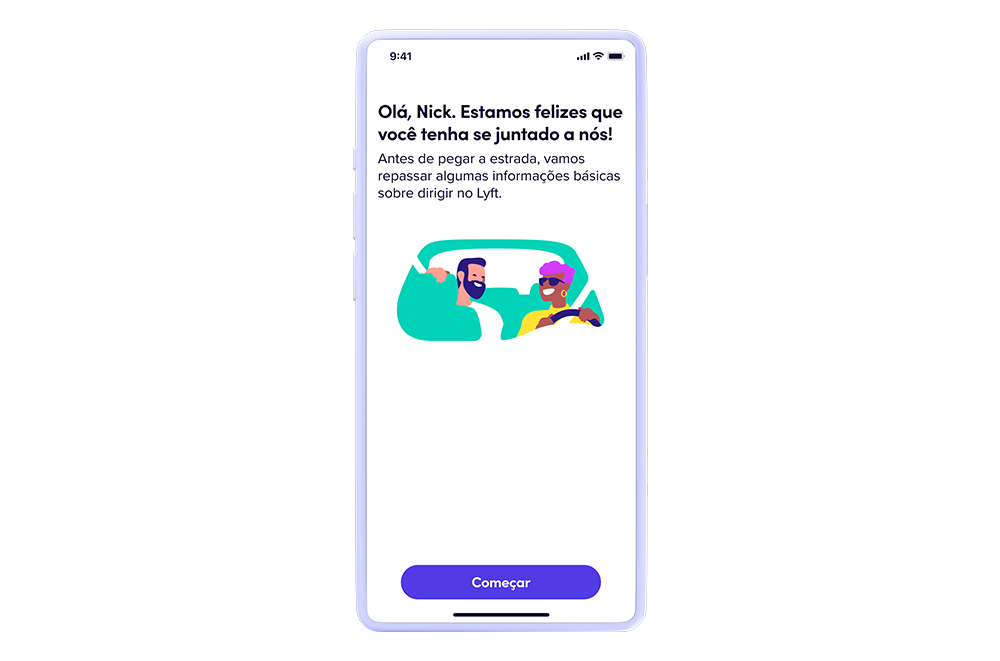 Get Approved To Be A Driver product screen on the Lyft app