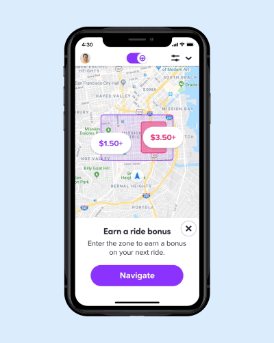Driver Bonus > Personal Power Zones > App screen image