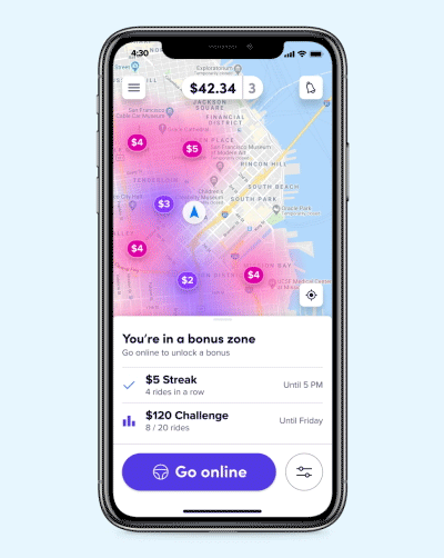 Driver Bonus > Personal Power Zones > App screen image