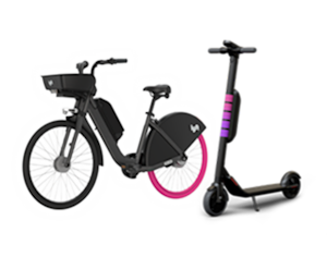 Lyft Bikes and Lyft Scooters illustration