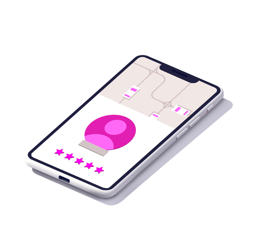 Lyft App Pick Up illustration