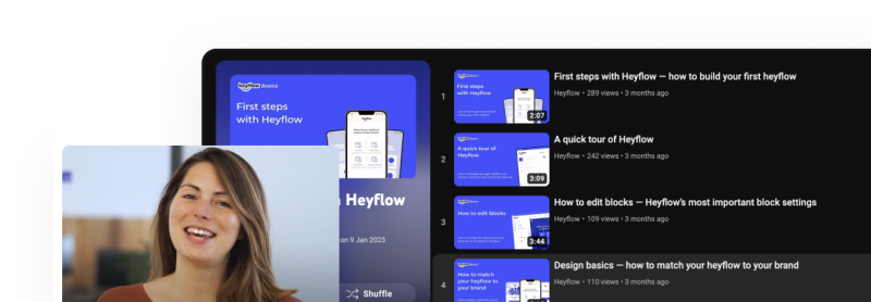 Heyflow screenshot - learning curve